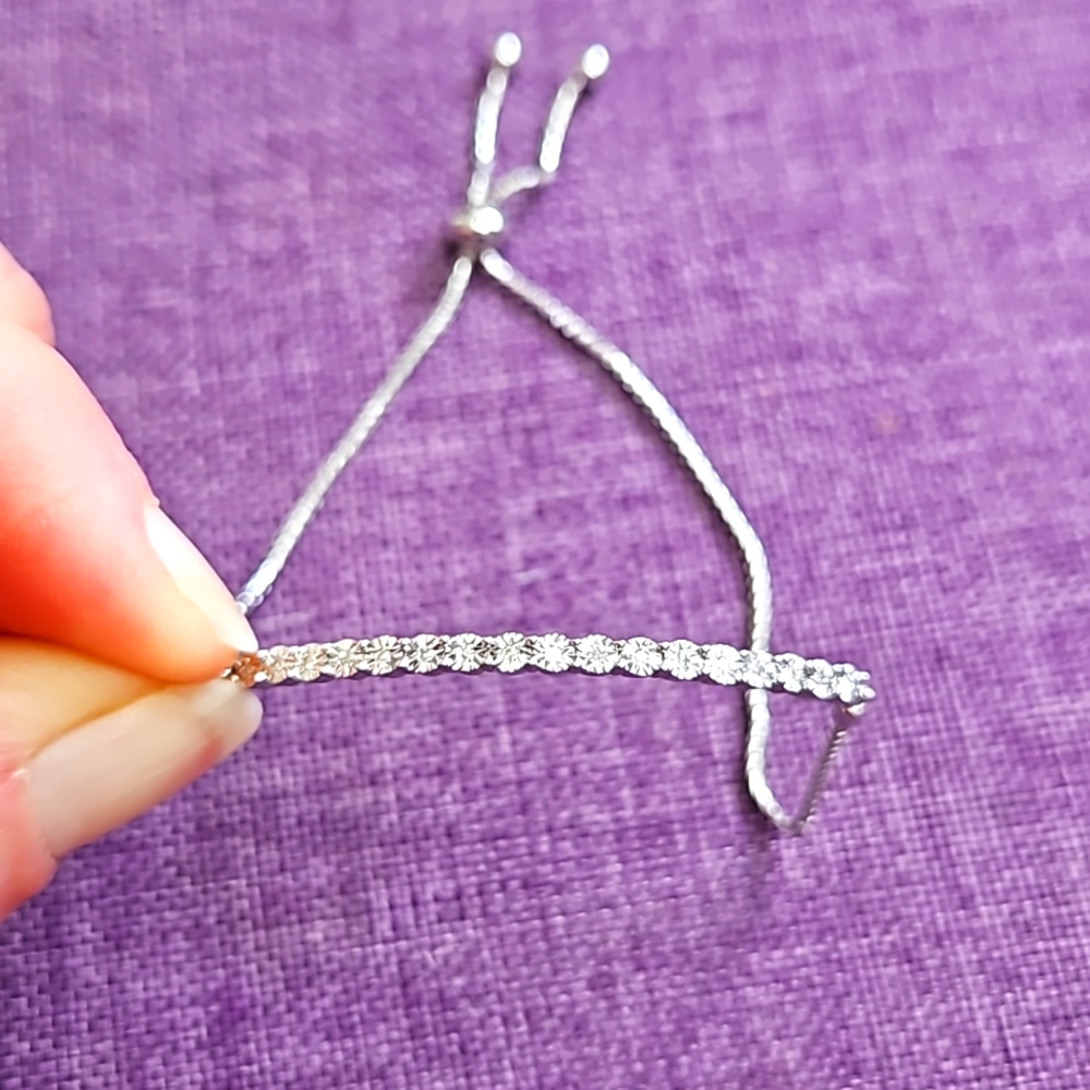 NWOB silver bracelet with crystal accents